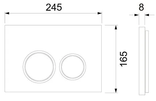 Комплект 6 в 1 TECEspring Base S K401103WCS с кнопкой TECEspring R 9940103 белый глянцевый/хром глянцевый