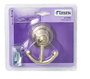 Крючок двойной Fixsen Antik бронза FX-61105A Крючок двойной Fixsen Antik бронза FX-61105A, 2