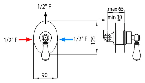 Смеситель для душа скрытого монтажа Bossini Retro бронза/белый Z002201.022