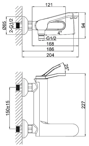 Смеситель для ванны D&amp;K Venice Rialto хром DA1063241