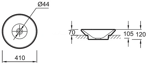 Раковина Jacob Delafon Manosque 41 белый E1144-00