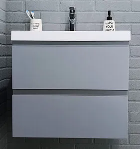 Тумба-умывальник подвесная Домино Graffo 60 светло-серый DGr2407T+4627173210164 Тумба-умывальник подвесная Домино Graffo 60 светло-серый DGr2407T+4627173210164, 4