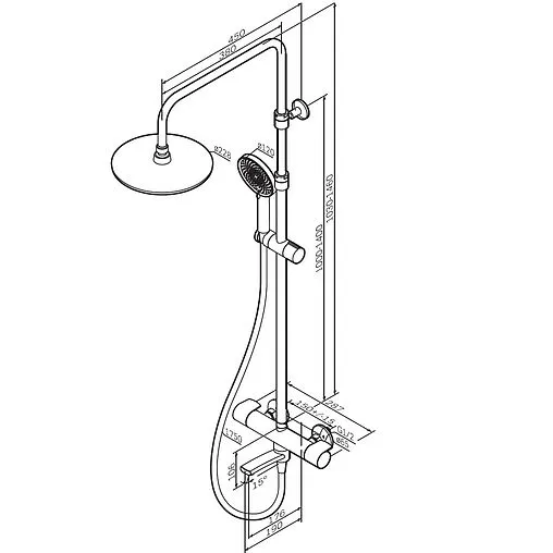 Душевая система с термостатом для ванны Am.Pm X-Joy хром F0785A500 Душевая система с термостатом для ванны Am.Pm X-Joy хром F0785A500
