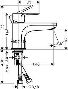 Смеситель на борт ванны на 1 отверстие Hansgrohe Rebris E Monotrou хром 72435000 Смеситель на борт ванны на 1 отверстие Hansgrohe Rebris E Monotrou хром 72435000, 2
