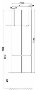 Шкаф-пенал подвесной двухстворчатый Aquaton Ондина 50 графит/белый 1A175803ODG20 Шкаф-пенал подвесной двухстворчатый Aquaton Ондина 50 графит/белый 1A175803ODG20, 2