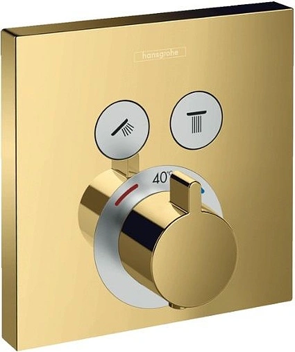 Термостат для 2 потребителей Hansgrohe ShowerSelect полированное золото 15763990