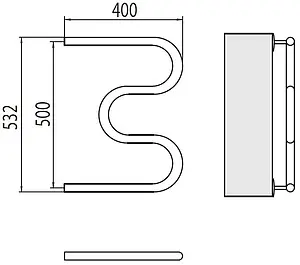 Полотенцесушитель водяной Terminus М-образный AISI 1&quot; БШ 500х400 полированная сталь 4620768881466, 2