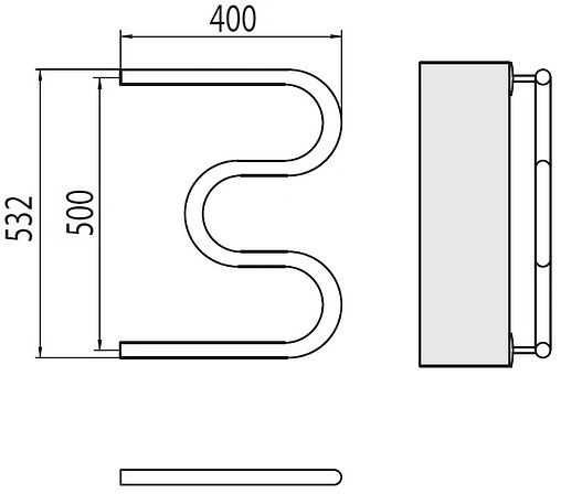 Полотенцесушитель водяной Terminus М-образный AISI 1&quot; БШ 500х400 полированная сталь 4620768881466