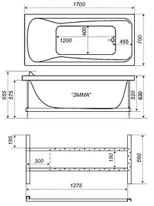 Ванна акриловая Triton Эмма 170x70 Н0000020136 Ванна акриловая Triton Эмма 170x70 Н0000020136, 2