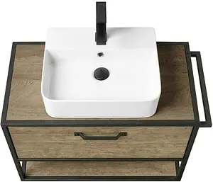 Тумба-умывальник подвесная Aquaton Лофт Фабрик 80 дуб кантри 1A2424K4LTDY0, 3