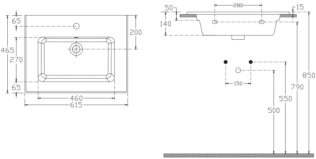Тумба-умывальник подвесная ISVEA Pro 60 антрацит 21MGS019061I+10SL50061SV