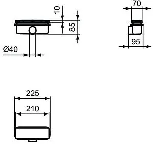 Сифон для душевого поддона Ideal Standard Ultra Flat New хром T4493AA Сифон для душевого поддона Ideal Standard Ultra Flat New хром T4493AA, 2