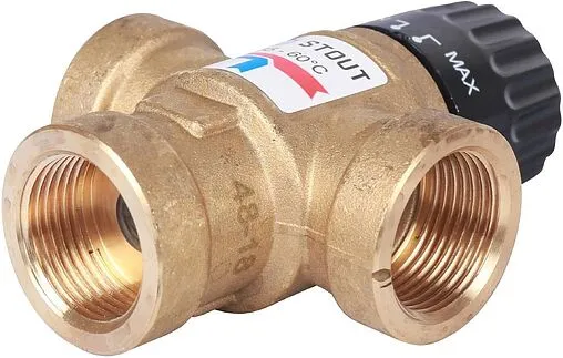 Трехходовой термостатический смесительный клапан ¾&quot; +35...+60°С Kvs 1.6 Stout SVM-0110-166020