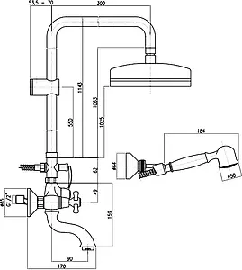 Душевая система со смесителем для ванны Fiore Margot золото 26GO0619 Душевая система со смесителем для ванны Fiore Margot золото 26GO0619, 2