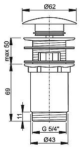 Выпуск автоматический для раковины с переливом AlcaPlast хром A392, 2