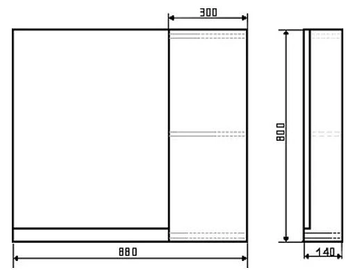 Шкаф-зеркало Comforty Кёльн 90 R дуб тёмный 00004147987CF