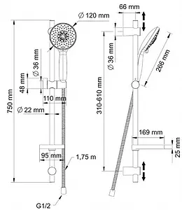 Душевая стойка Swedbe Calypso хром 5079, 2