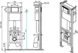 Комплект 6 в 1 Cersanit Crea Square CO DPL EO slim 64442 с кнопкой Estetica хром глянцевый, 2