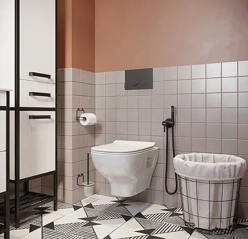 Комплект 6 в 1 Jacob Delafon Struktura 54 EDE103-CP с кнопкой E36496-CP хром глянцевый