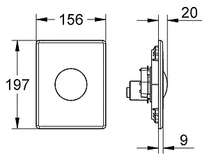 Клавиша смыва для унитаза Grohe Skate 38672SD0 сатин Клавиша смыва для унитаза Grohe Skate 38672SD0 сатин, 2