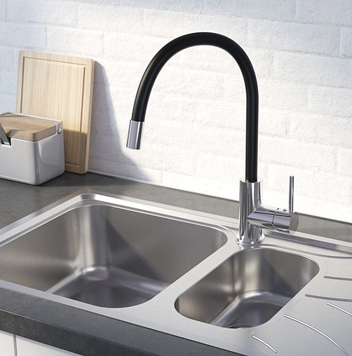 Смеситель для кухни IDDIS Kitchen 360 хром/чёрный K36SBJBi05