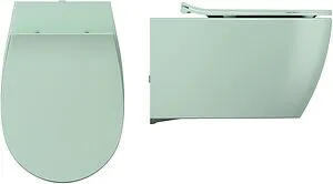 Унитаз подвесной безободковый ISVEA Sentimenti Neo Vortex мятный 10AR02013-2T Унитаз подвесной безободковый ISVEA Sentimenti Neo Vortex мятный 10AR02013-2T, 3