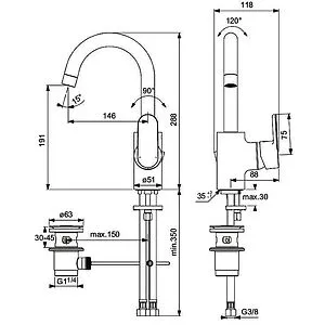 Смеситель для раковины Ideal Standard Vito хром B0410AA Смеситель для раковины Ideal Standard Vito хром B0410AA, 2