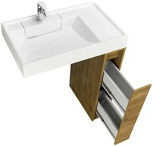 Тумба-умывальник напольная над стиральной машиной Aquaton Лондри 80 дуб сантана/белый 1A2671K2LH0C0+, 5