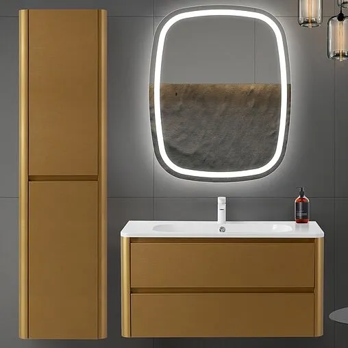 Шкаф-пенал подвесной Cezares Relax 40 брашированное золото RELAX-1500-2A-SO-BORO-P