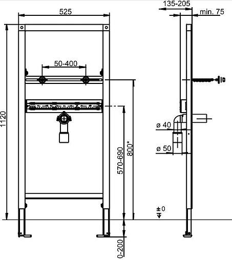 Инсталляция для раковины Sanit INEO 90.667.00..T000