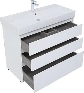 Тумба-умывальник напольная Aquanet Nova Lite 100 белый глянец 00302478+ Тумба-умывальник напольная Aquanet Nova Lite 100 белый глянец 00302478+, 4