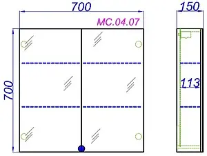 Шкаф-зеркало Aqwella MC 70 белый МС.04.07 Шкаф-зеркало Aqwella MC 70 белый МС.04.07, 2