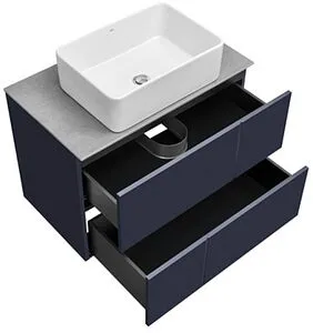 Тумба-умывальник подвесная Roca Luna 80 синий ZRU9307767+ZRU9307771+32700B000 Тумба-умывальник подвесная Roca Luna 80 синий ZRU9307767+ZRU9307771+32700B000, 4