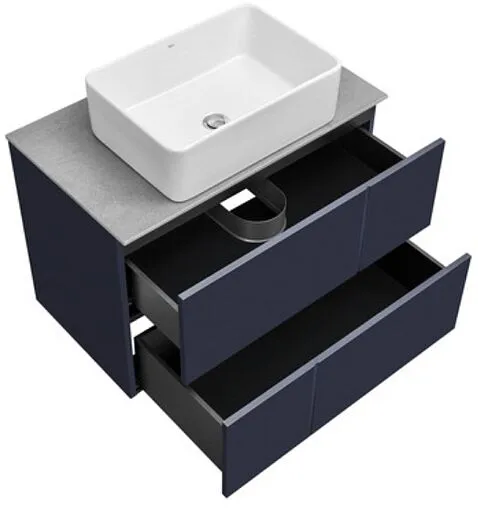 Тумба-умывальник подвесная Roca Luna 80 синий ZRU9307767+ZRU9307771+32700B000