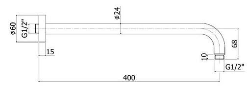 Лейка верхнего душа с настенным креплением Paffoni Master чёрный матовый ZSOF074NO+ZSOF034NO