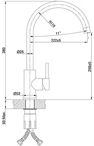 Смеситель для кухни IDDIS Kitchen Line нержавеющая сталь K05STJ0i05, 2