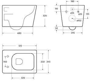 Унитаз подвесной безободковый BelBagno Due белый BB7107CHR/SC Унитаз подвесной безободковый BelBagno Due белый BB7107CHR/SC, 2