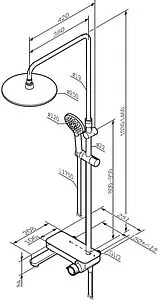 Душевая система со смесителем для ванны Am.Pm Like чёрный матовый F0780722 Душевая система со смесителем для ванны Am.Pm Like чёрный матовый F0780722, 2