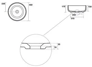 Раковина Kerasan Ciotola 46 белый матовый 430230, 2