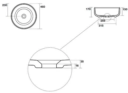 Раковина Kerasan Ciotola 46 белый матовый 430230