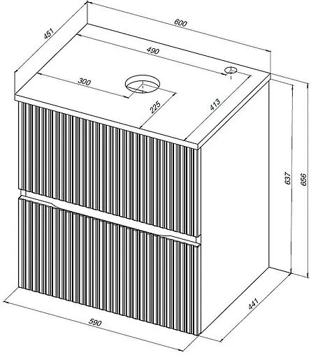 Тумба-умывальник Aquanet Джейн 60 белый матовый 00313284+