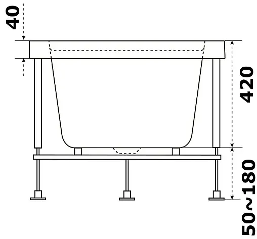 Ванна акриловая Bas Аякс стандарт 150х70 Вб00127