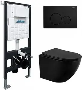 Комплект 5 в 1 Abber Bequem AC1100MB-AC0105-AC0121MB с кнопкой черный матовый Комплект 5 в 1 Abber Bequem AC1100MB-AC0105-AC0121MB с кнопкой черный матовый, 1