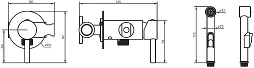 Гигиенический душ со смесителем Dorff Logic хром D3075000
