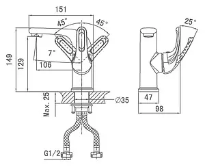 Смеситель для раковины D&K Eucharius Rhein хром DA1372101 Смеситель для раковины D&K Eucharius Rhein хром DA1372101, 2