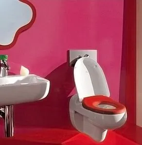 Крышка-сиденье для унитаза с микролифтом Laufen Florakids белый/красный 8.9103.1.062.000.1, 3