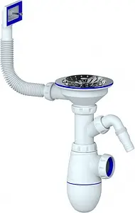 Сифон бутылочный для мойки с переливом Unicorn В430V Сифон бутылочный для мойки с переливом Unicorn В430V, 1