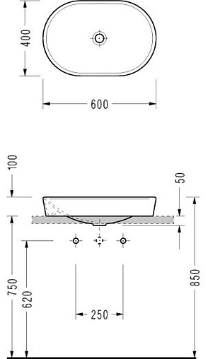 Раковина Serel Saphire 60 белый SP47 Раковина Serel Saphire 60 белый SP47