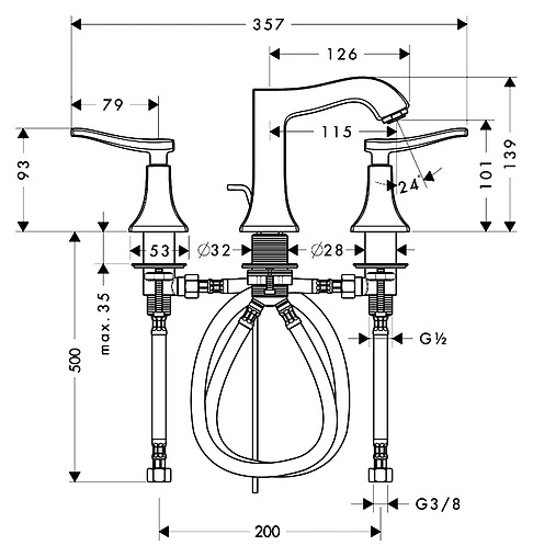 Смеситель для раковины Hansgrohe Metris Classic 110 хром 31073000