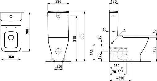 Унитаз-компакт Laufen Palace белый